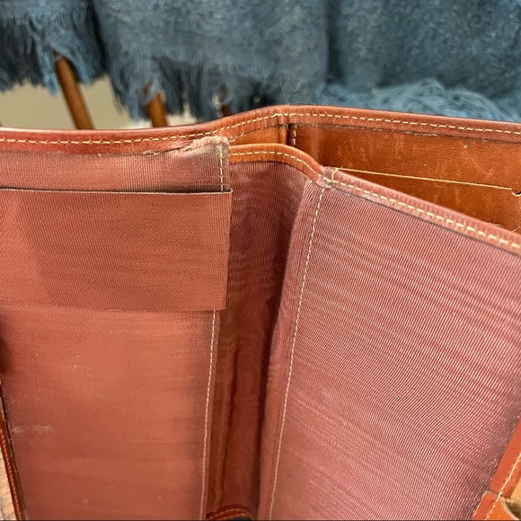 Dooney & Bourke Leather Tri-Fold Wallet Camel and Brown Color - Picture 8 of 8